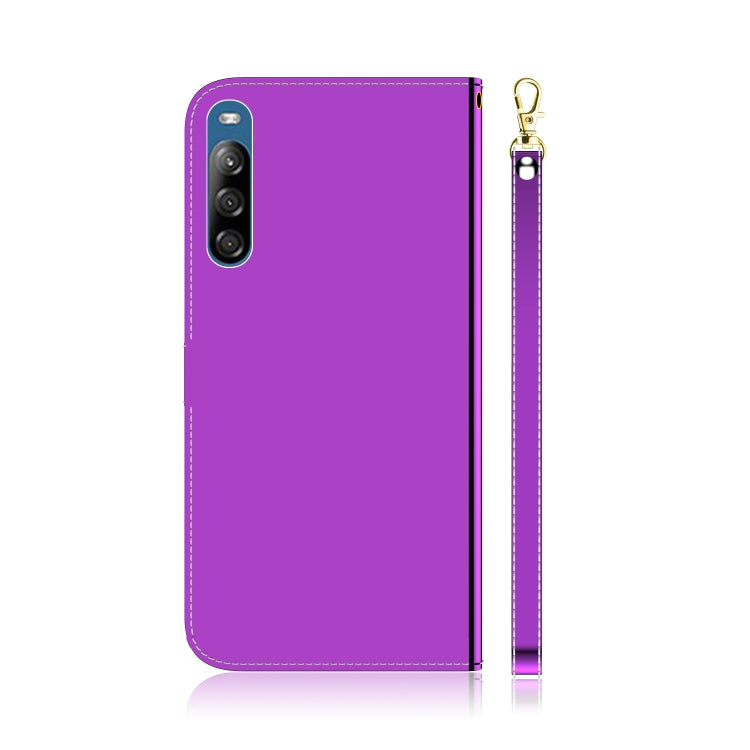 For Sony Xperia L4 Lmitated Mirror Surface Horizontal Flip Leather Case with Holder & Card Slots & Wallet & Lanyard