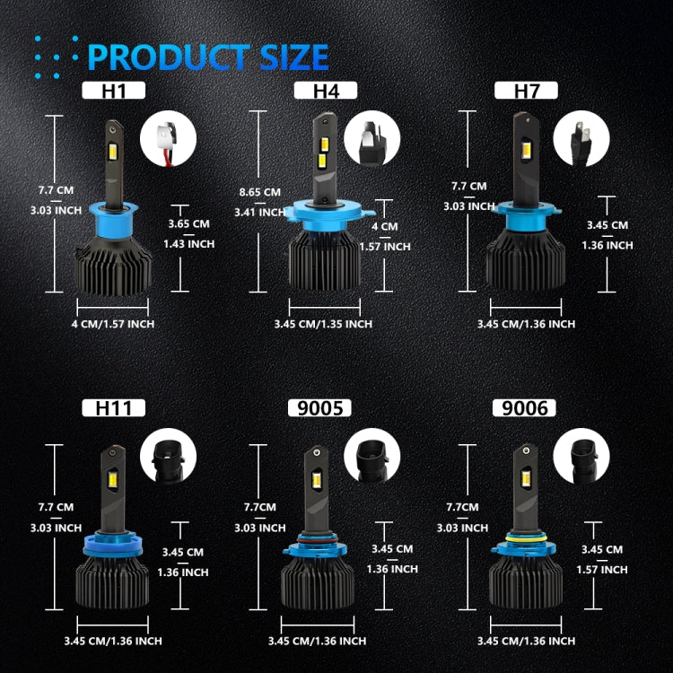 P14 1 Pair H4 / 9003 DC10-32V / 20W / 6000K / 2000LM IP68 Waterproof Car LED Tri-color Headlight