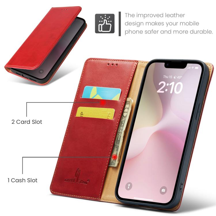 For iPhone 17e / 16e Fierre Shann PU Genuine Leather Texture Phone Case