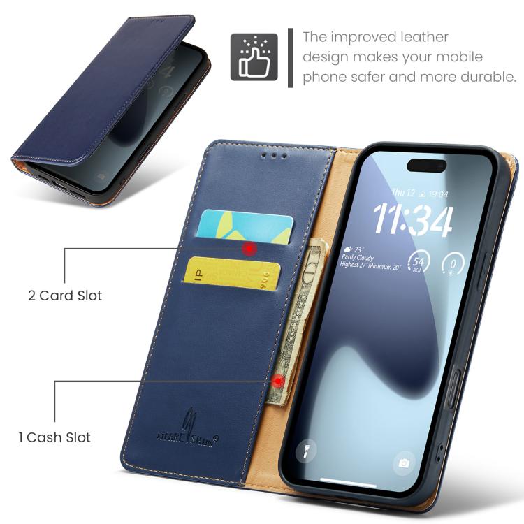 For iPhone Air Fierre Shann PU Genuine Leather Texture Phone Case