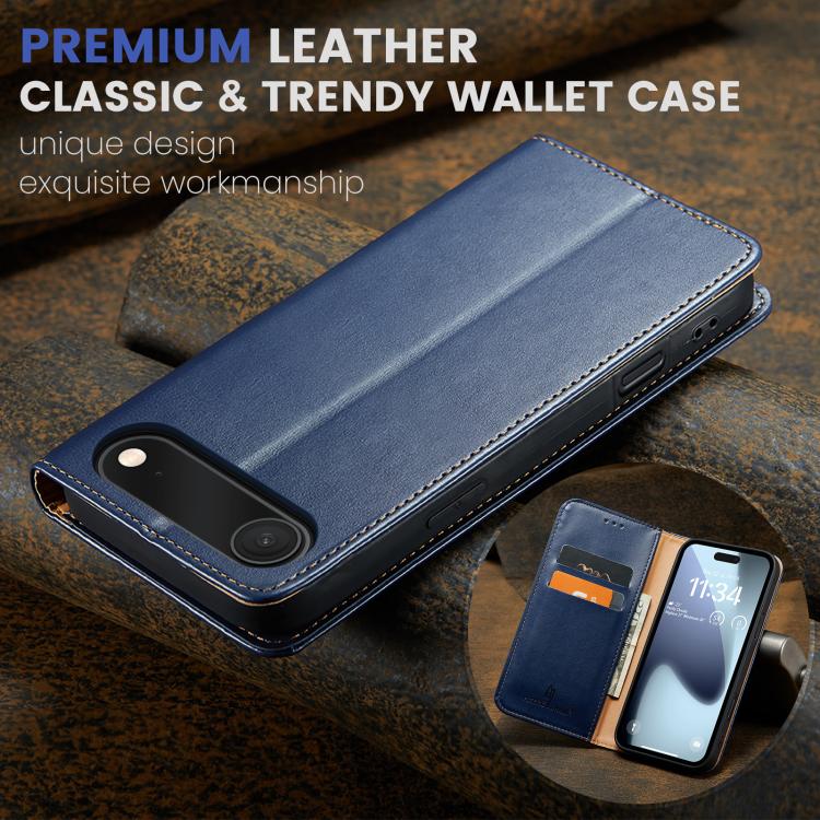For iPhone Air Fierre Shann PU Genuine Leather Texture Phone Case