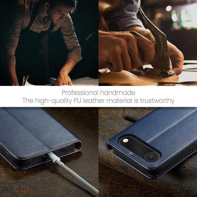 For iPhone Air Fierre Shann PU Genuine Leather Texture Phone Case