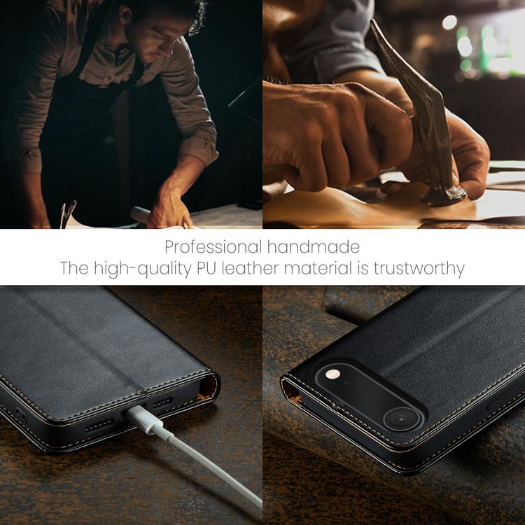 For iPhone Air Fierre Shann PU Genuine Leather Texture Phone Case
