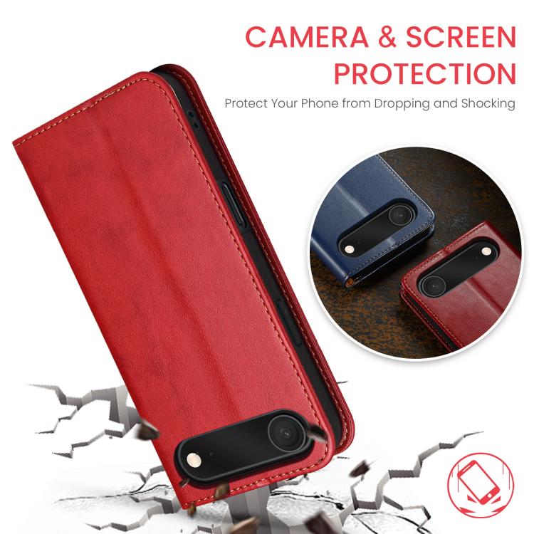 For iPhone Air Fierre Shann PU Genuine Leather Texture Phone Case