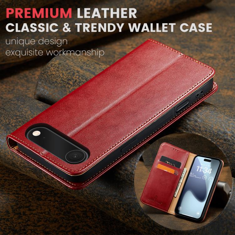 For iPhone Air Fierre Shann PU Genuine Leather Texture Phone Case