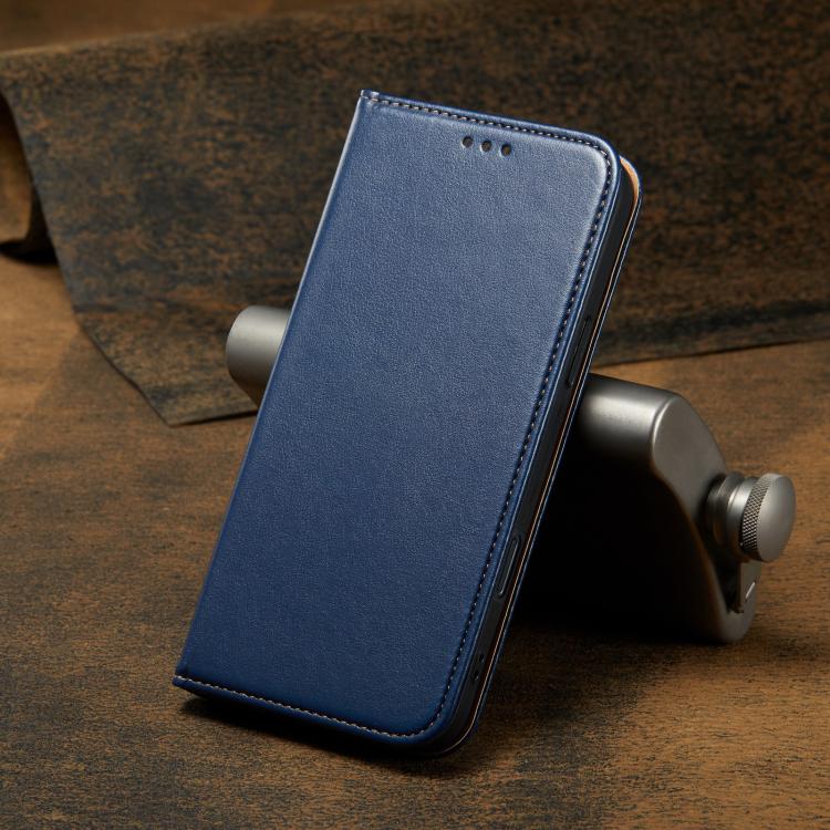 For iPhone 17 Pro Fierre Shann PU Genuine Leather Texture Phone Case
