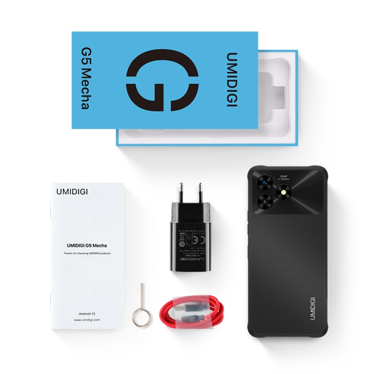 [HK Warehouse] UMIDIGI G5 Mecha Rugged Phone, Face ID & Side Fingerprint Identification, 6.6 inch Android 13 Unisoc T606 Octa Core, Network: 4G, OTG, 8GB+128GB