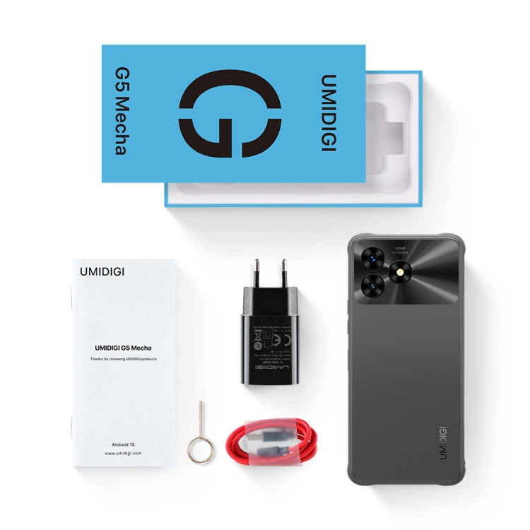 [HK Warehouse] UMIDIGI G5 Mecha Rugged Phone, Face ID & Side Fingerprint Identification, 6.6 inch Android 13 Unisoc T606 Octa Core, Network: 4G, OTG, 8GB+128GB