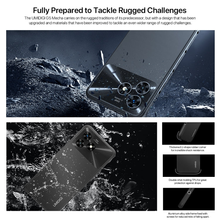 [HK Warehouse] UMIDIGI G5 Mecha Rugged Phone, Face ID & Side Fingerprint Identification, 6.6 inch Android 13 Unisoc T606 Octa Core, Network: 4G, OTG, 8GB+128GB