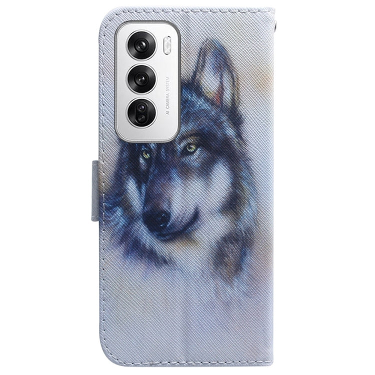 For OPPO Reno12 5G Global Coloured Drawing Flip Leather Phone Case