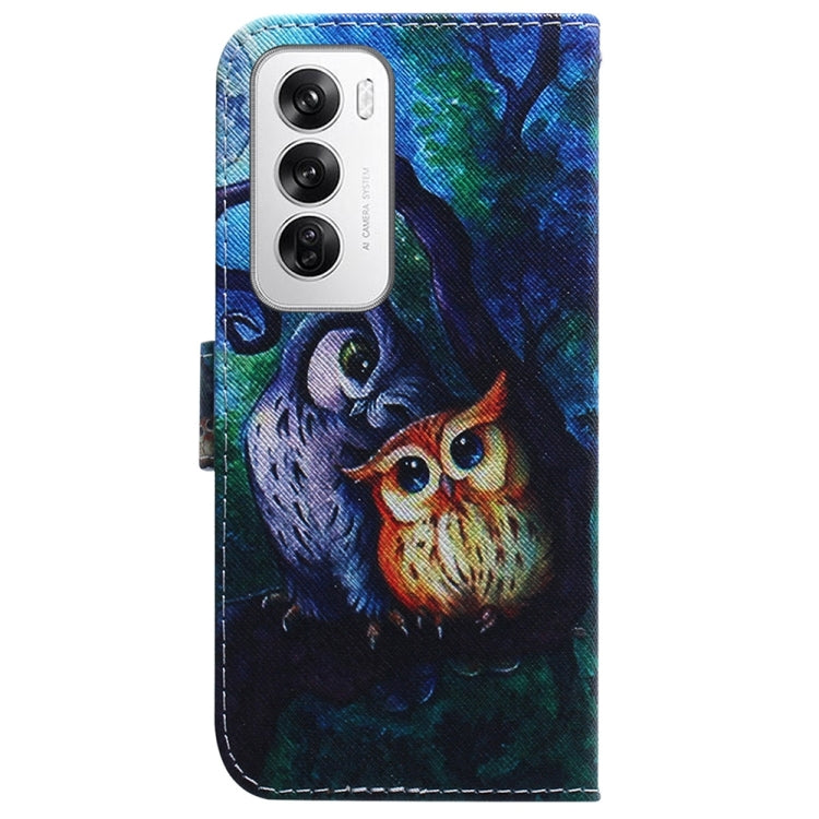 For OPPO Reno12 5G Global Coloured Drawing Flip Leather Phone Case
