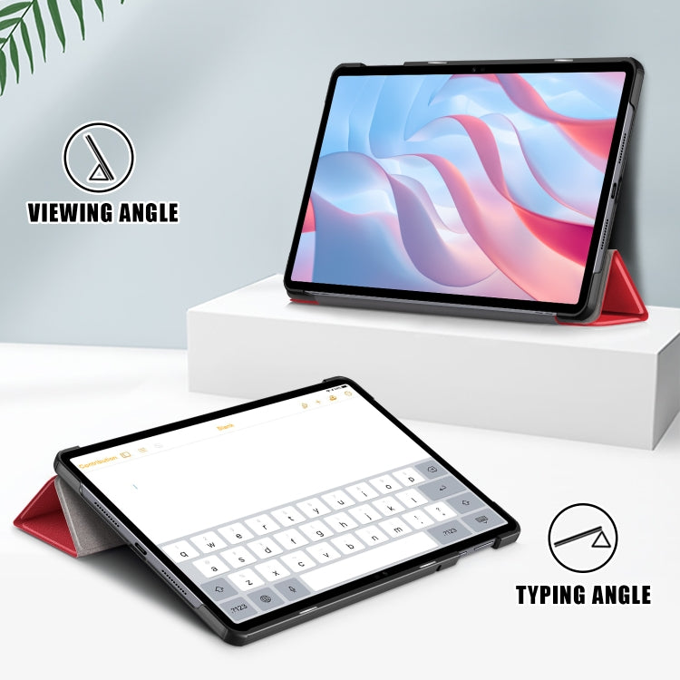 For Honor Pad X9 / X8 Pro 11.5 Custer Pure Color 3-Fold Holder Leather Tablet Case