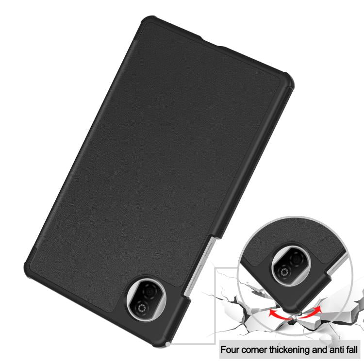 For Honor Pad X7 2025 Custer Texture 3-Fold Holder Leather Smart Tablet Case