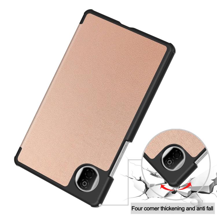 For Honor Pad X7 2025 Custer Texture 3-Fold Holder Leather Smart Tablet Case