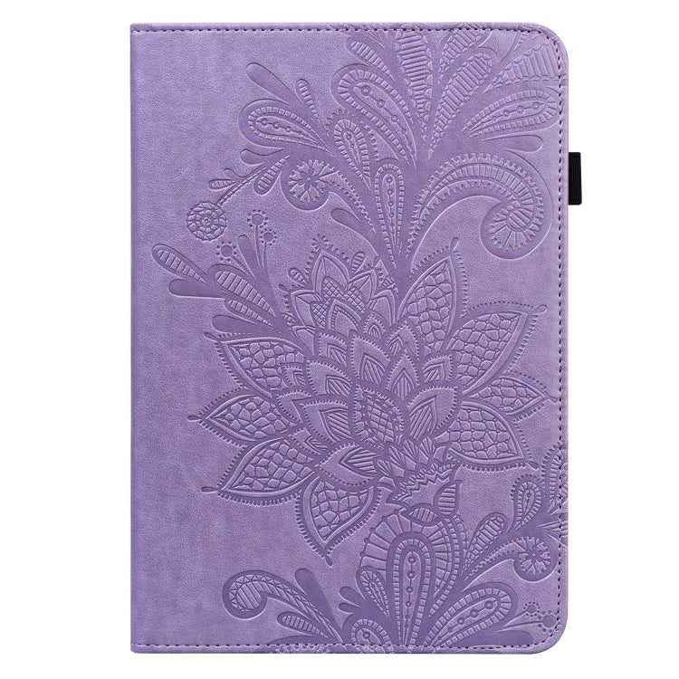 For Amazon Fire Max 11 Lace Flower Embossing Pattern Leather Tablet Case