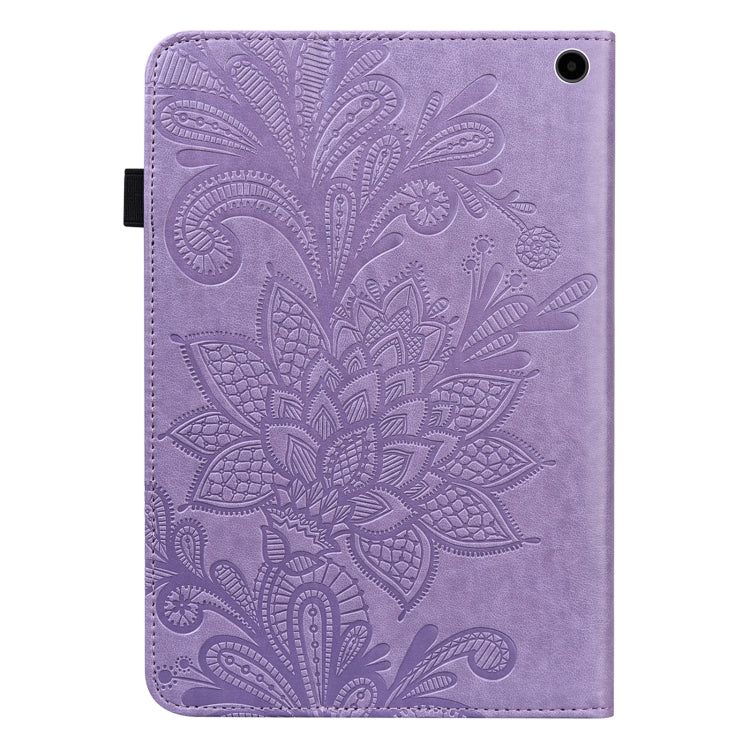 For Amazon Fire Max 11 Lace Flower Embossing Pattern Leather Tablet Case