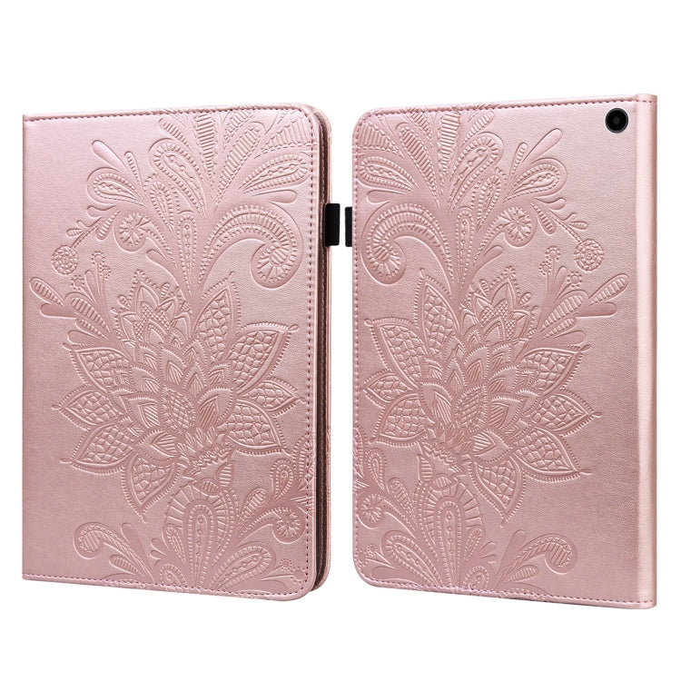 For Amazon Fire Max 11 Lace Flower Embossing Pattern Leather Tablet Case