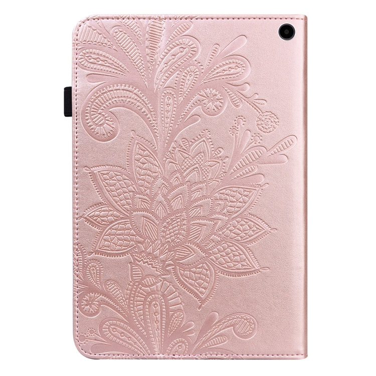 For Amazon Fire Max 11 Lace Flower Embossing Pattern Leather Tablet Case