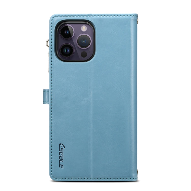 For iPhone 16 Pro Max ESEBLE Star Series Lanyard Zipper Wallet RFID Leather Case