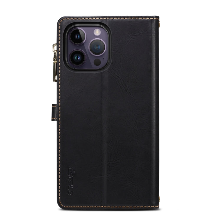 For iPhone 16 Pro ESEBLE Star Series Lanyard Zipper Wallet RFID Leather Case