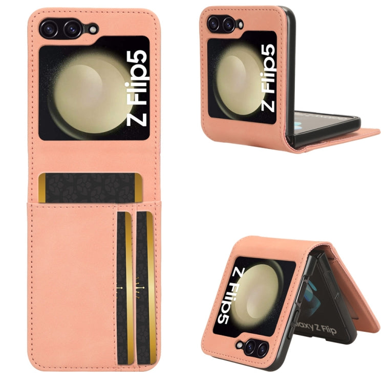 For Samsung Galaxy Z Flip5 5G Skin-feeling Half-split External Card Slot Folding Phone Case
