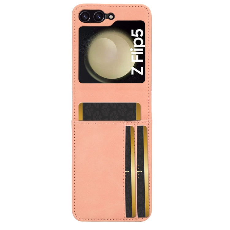 For Samsung Galaxy Z Flip5 5G Skin-feeling Half-split External Card Slot Folding Phone Case