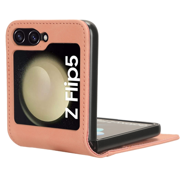For Samsung Galaxy Z Flip5 5G Skin-feeling Half-split External Card Slot Folding Phone Case