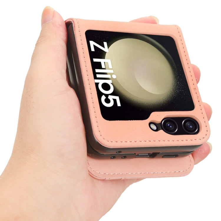 For Samsung Galaxy Z Flip5 5G Skin-feeling Half-split External Card Slot Folding Phone Case