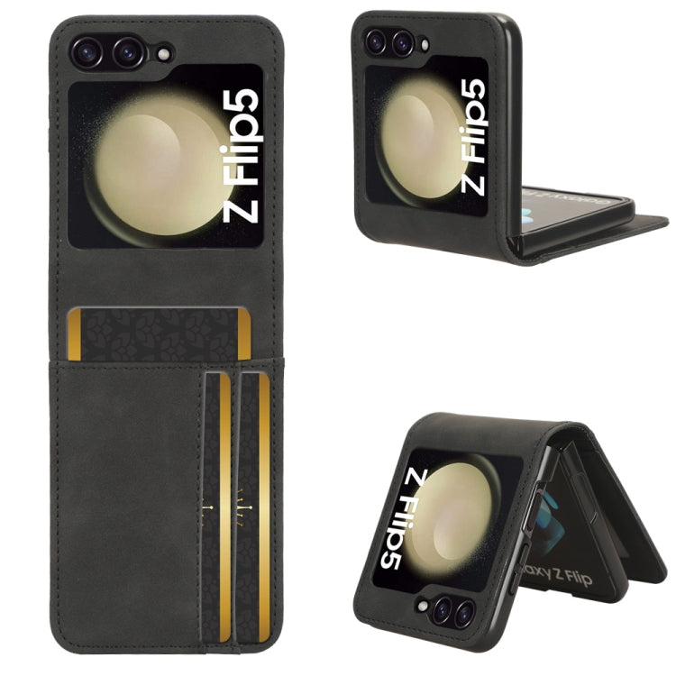 For Samsung Galaxy Z Flip5 5G Skin-feeling Half-split External Card Slot Folding Phone Case