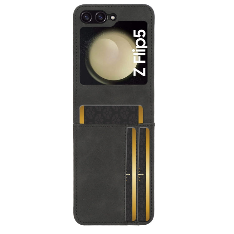 For Samsung Galaxy Z Flip5 5G Skin-feeling Half-split External Card Slot Folding Phone Case