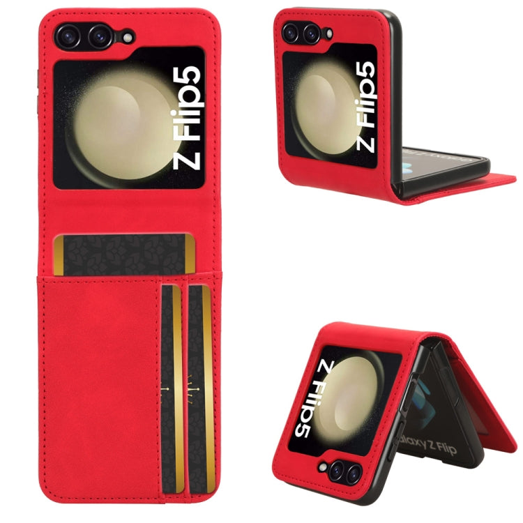 For Samsung Galaxy Z Flip5 5G Skin-feeling Half-split External Card Slot Folding Phone Case