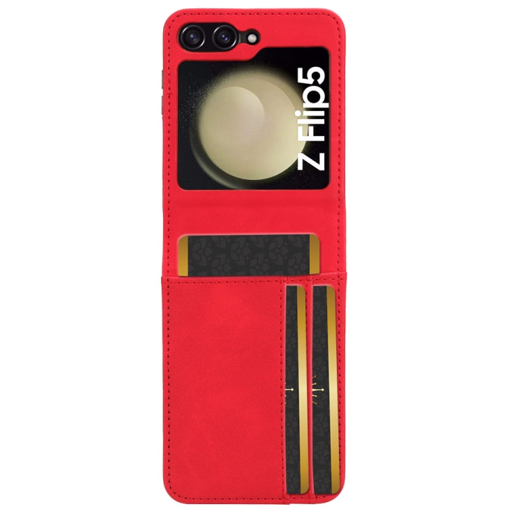 For Samsung Galaxy Z Flip5 5G Skin-feeling Half-split External Card Slot Folding Phone Case