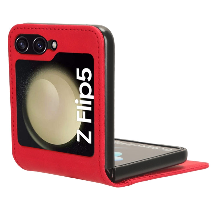 For Samsung Galaxy Z Flip5 5G Skin-feeling Half-split External Card Slot Folding Phone Case