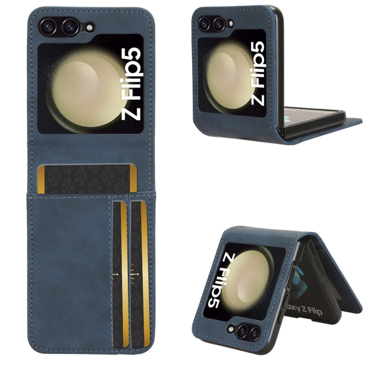 For Samsung Galaxy Z Flip5 5G Skin-feeling Half-split External Card Slot Folding Phone Case