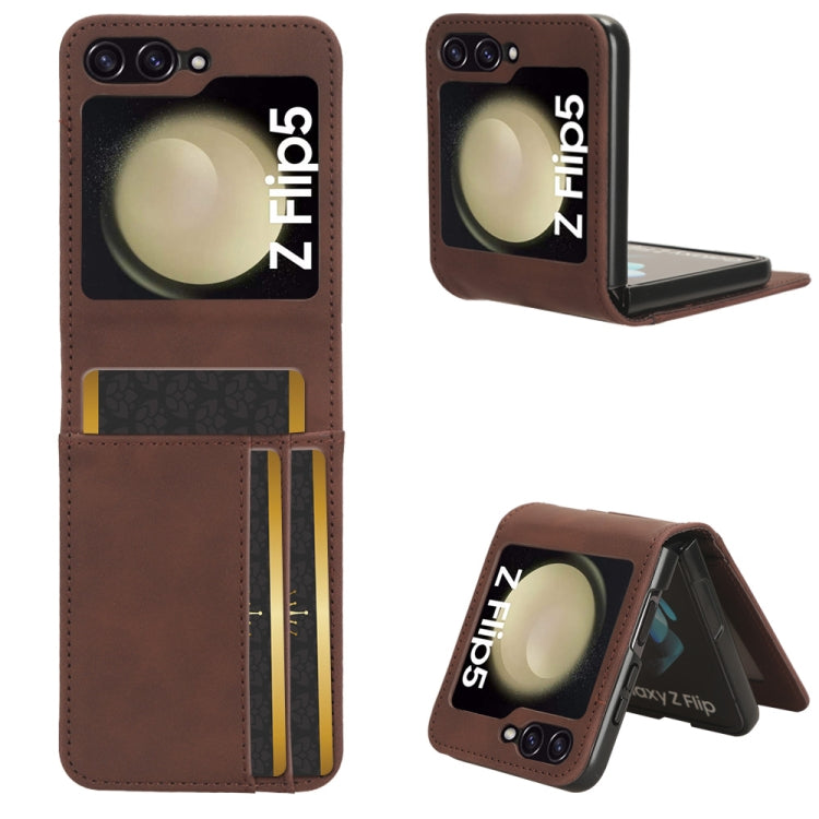 For Samsung Galaxy Z Flip5 5G Skin-feeling Half-split External Card Slot Folding Phone Case
