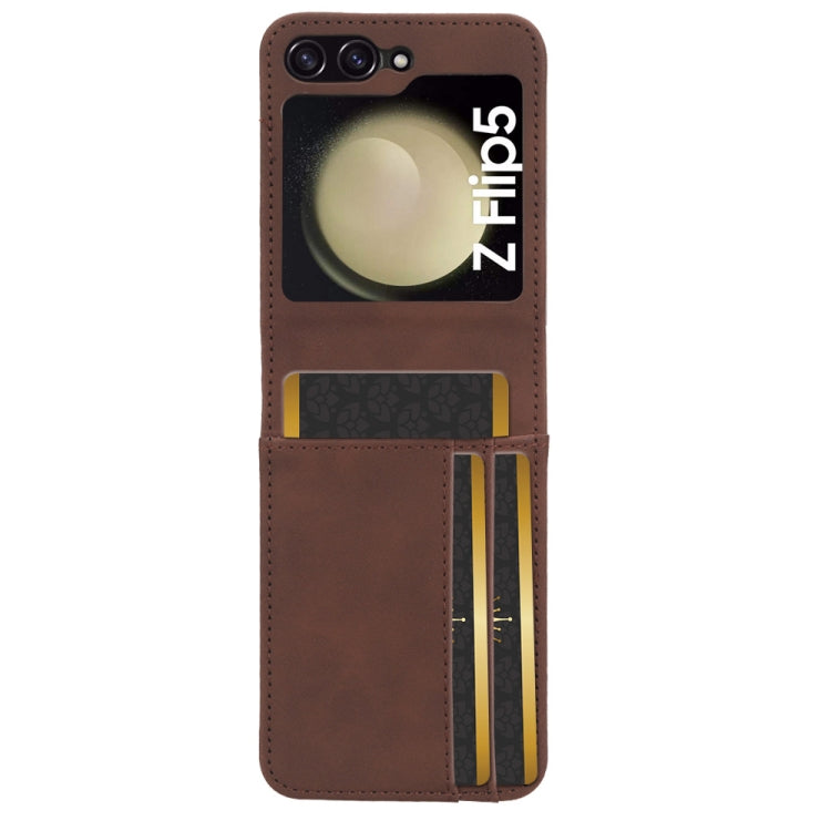 For Samsung Galaxy Z Flip5 5G Skin-feeling Half-split External Card Slot Folding Phone Case
