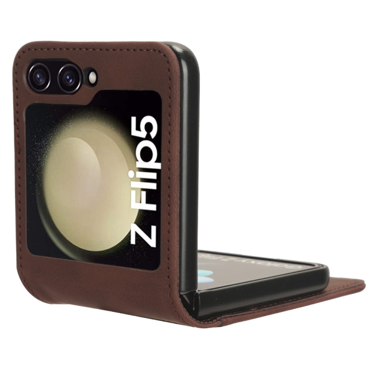 For Samsung Galaxy Z Flip5 5G Skin-feeling Half-split External Card Slot Folding Phone Case