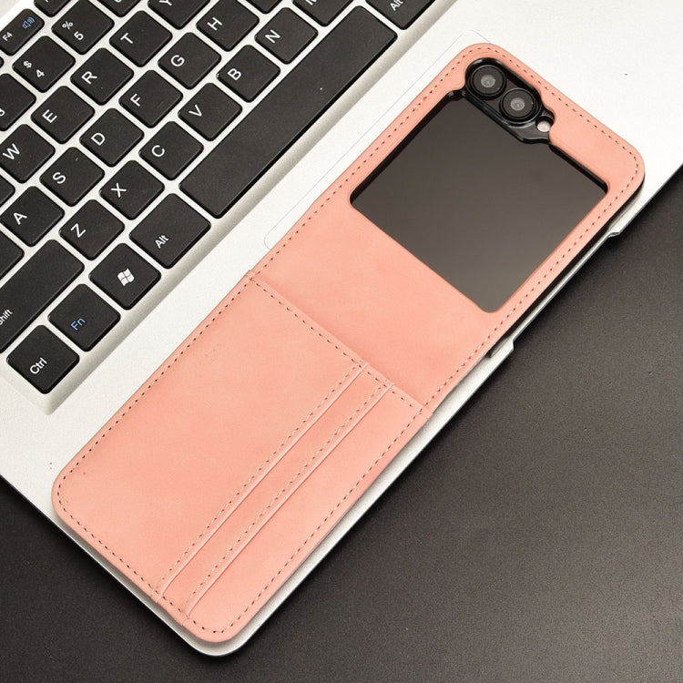 For Samsung Galaxy Z Flip7 FE / Z Flip6 Skin-feeling Half-split External Card Slot Folding Phone Case