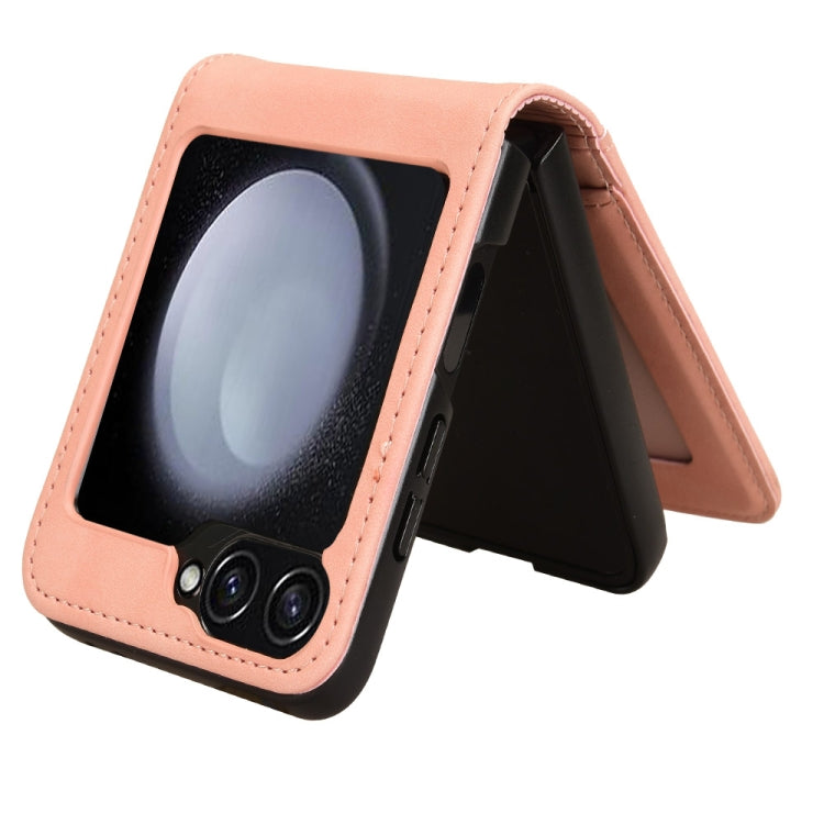 For Samsung Galaxy Z Flip7 FE / Z Flip6 Skin-feeling Half-split External Card Slot Folding Phone Case