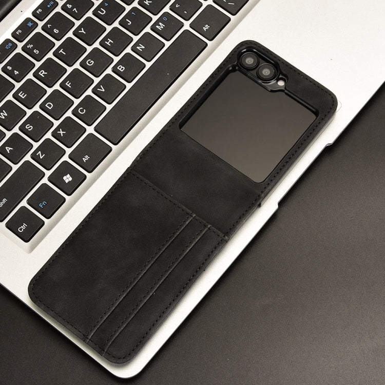 For Samsung Galaxy Z Flip7 FE / Z Flip6 Skin-feeling Half-split External Card Slot Folding Phone Case