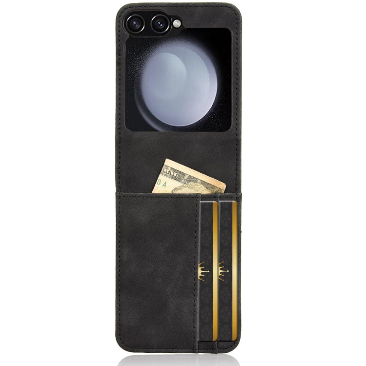 For Samsung Galaxy Z Flip7 FE / Z Flip6 Skin-feeling Half-split External Card Slot Folding Phone Case