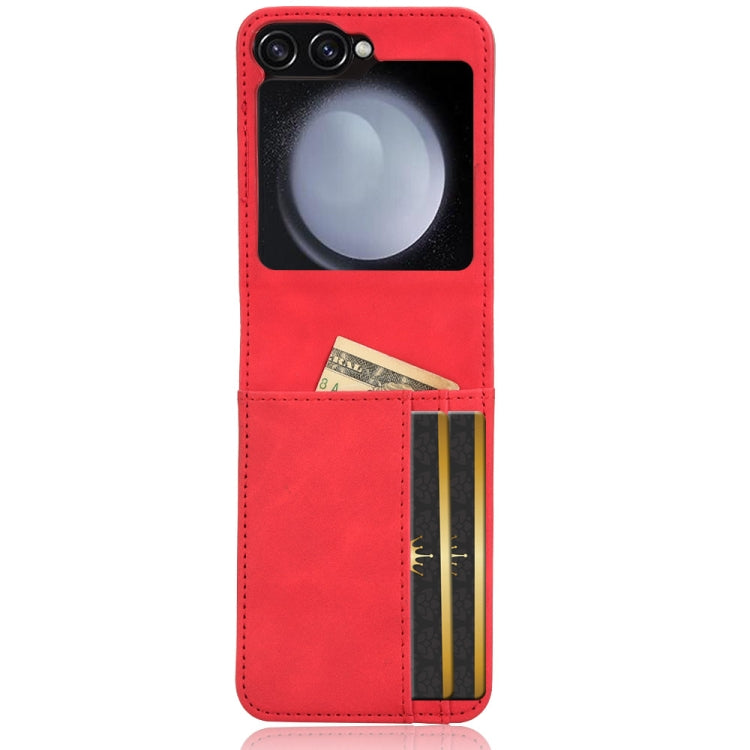 For Samsung Galaxy Z Flip7 FE / Z Flip6 Skin-feeling Half-split External Card Slot Folding Phone Case