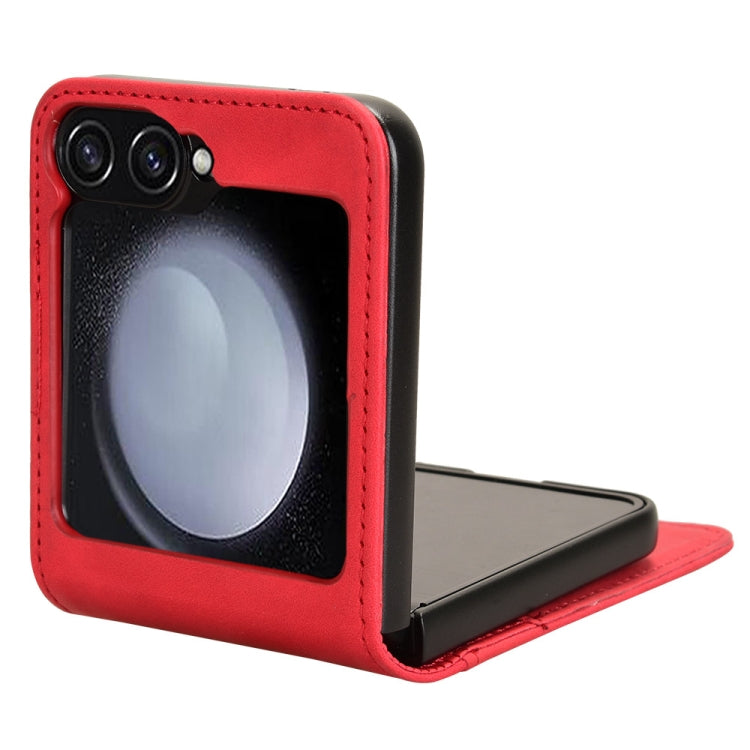 For Samsung Galaxy Z Flip7 FE / Z Flip6 Skin-feeling Half-split External Card Slot Folding Phone Case