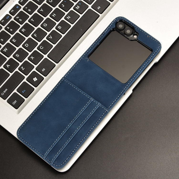 For Samsung Galaxy Z Flip7 FE / Z Flip6 Skin-feeling Half-split External Card Slot Folding Phone Case