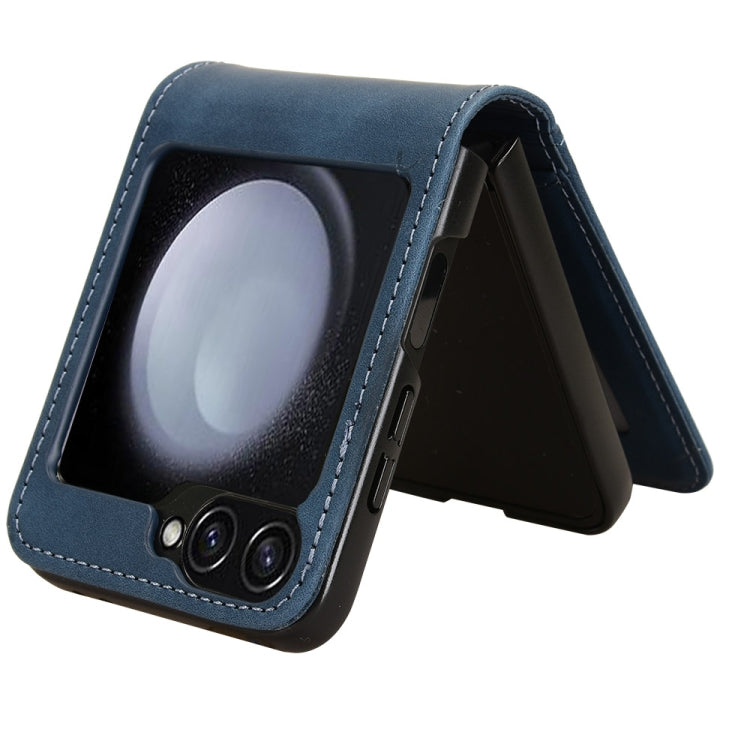 For Samsung Galaxy Z Flip7 FE / Z Flip6 Skin-feeling Half-split External Card Slot Folding Phone Case