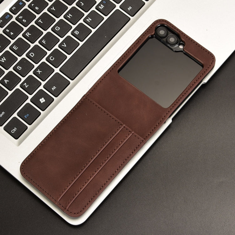 For Samsung Galaxy Z Flip7 FE / Z Flip6 Skin-feeling Half-split External Card Slot Folding Phone Case