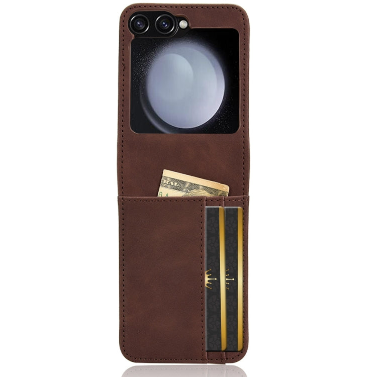 For Samsung Galaxy Z Flip7 FE / Z Flip6 Skin-feeling Half-split External Card Slot Folding Phone Case