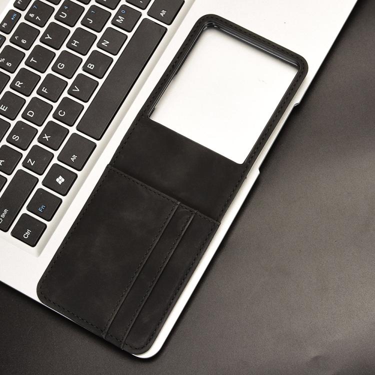 For Samsung Galaxy Z Flip7 5G Skin-feeling Half-split External Card Slot Folding Phone Case