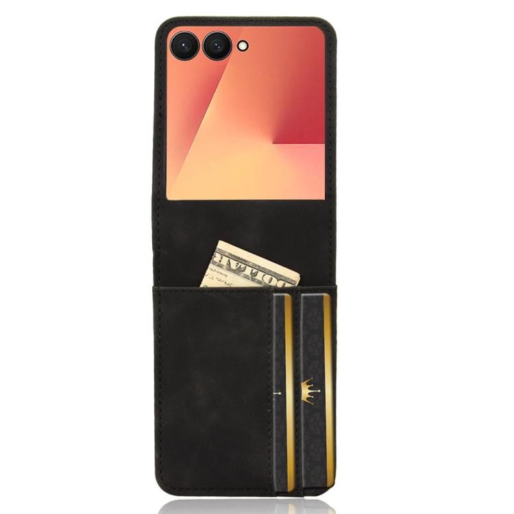 For Samsung Galaxy Z Flip7 5G Skin-feeling Half-split External Card Slot Folding Phone Case
