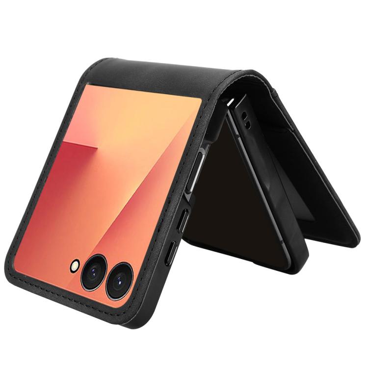 For Samsung Galaxy Z Flip7 5G Skin-feeling Half-split External Card Slot Folding Phone Case